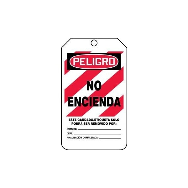 Accuform Spanish Safety Tags, DANGER DO NOT START, 5.75in x 3.25in, PF-Cardstock, 25PK SHMLT403CTP - main